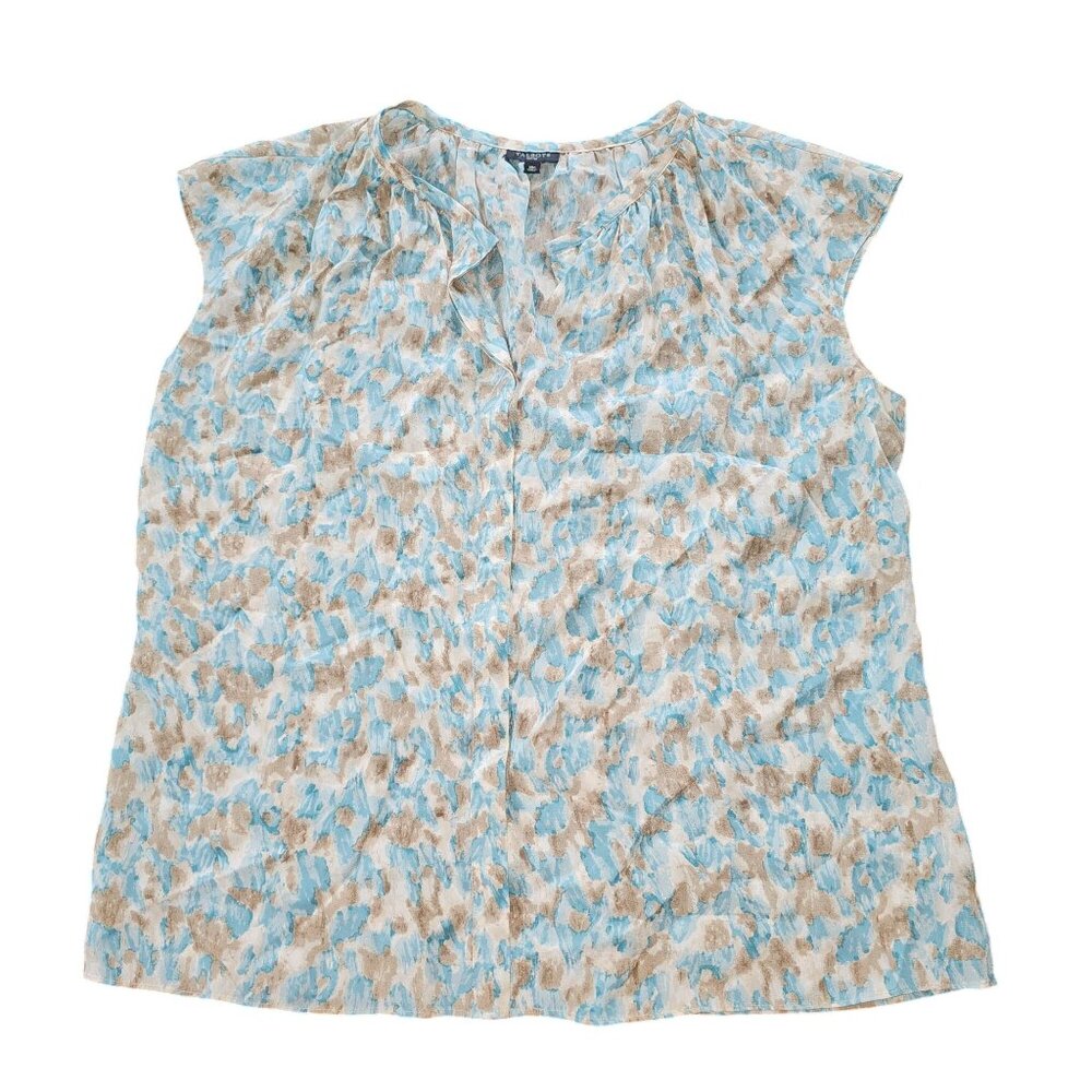 Talbot's Women's All Silk Blouse Top Floral Pastels size 16S